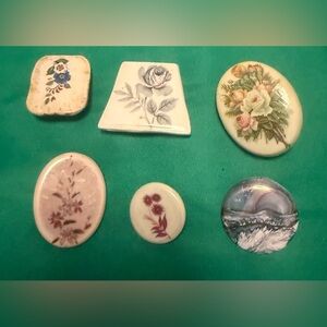 Vtg Floral Ceramic Home Accent Set